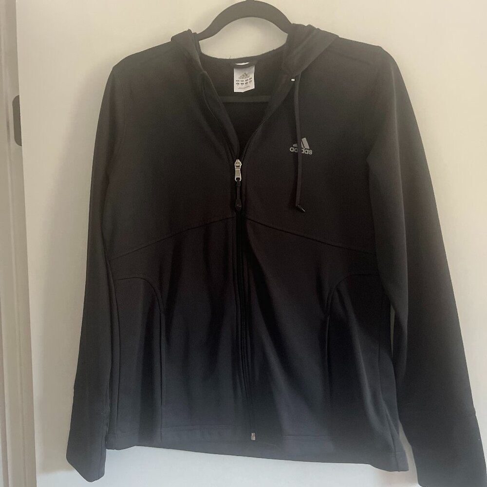 Adidas Size L Black Full Zip Hoodie - in excellent condition